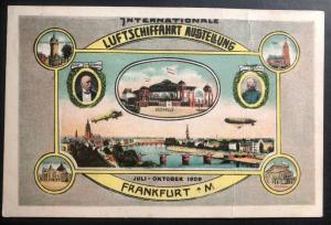 1909 Frankfurt Germany Zeppelin Postcard Cover International Aviation Exhibition