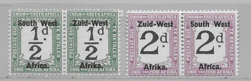 South West Africa J1-2 Postage Due MLH