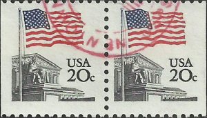 # 1896d USED LARGE BLOCK TAGGING FLAG OVER CAPITOL