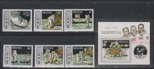 Rwanda # 951-956, 957, Apollo 11 Moon Landing 10th Anniv., Mint NH 1/2 Cat