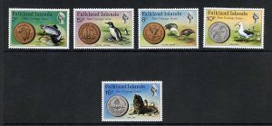 Falkland Is SG316-20 New Coinage set of 5 U/M Cat 9.75 pounds