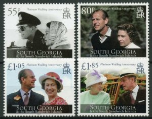 South Georgia & Sandw Isl Stamps 2017 MNH Queen Elizabeth II Wedding 4v Set