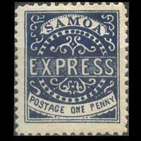 SAMOA 1879 - Scott# 1 Express Type III 1p LH