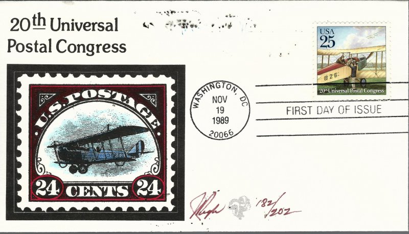 Beautiful Pugh Painted Classic Mail Airplane FDC -only 202 created...