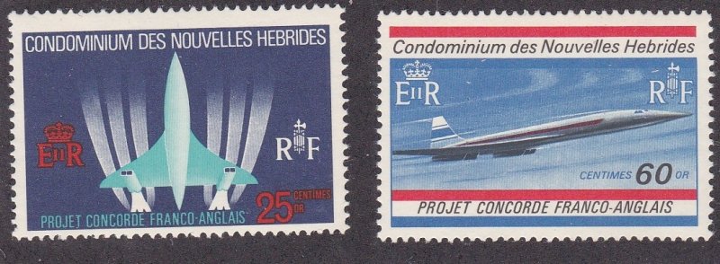 Fr. New Hebrides # 149-150, Concorde Jet, NH, 1/2 Cat.