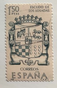 Spain 1968 Scott 1549 used - 1.50 p,  Losadas Family Coat of Arms