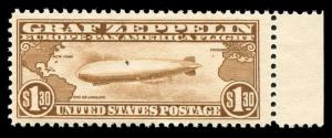 momen: US Stamps #C14 Graf Zeppelin Mint OG NH VF/XF