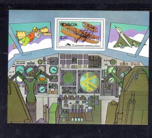 NICARAGUA #C947 1978 AVUATION HISTORY MINT VF NH O.G S/S cc