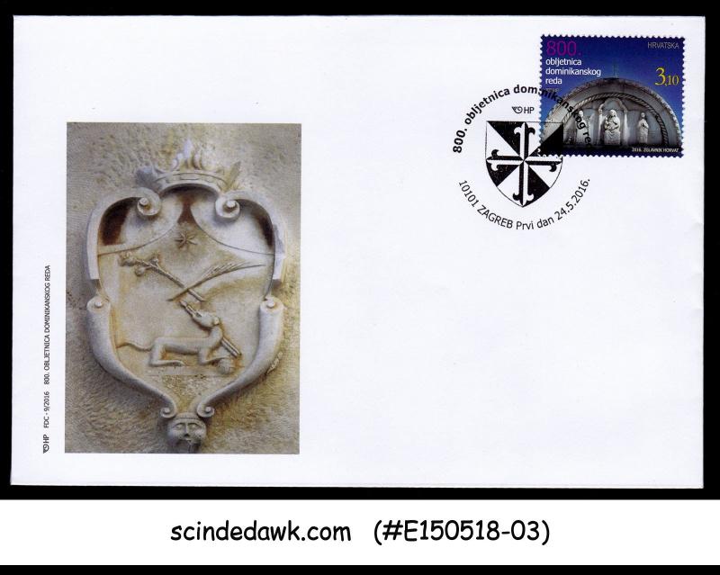 CROATIA - 2016 800th ANNIVERSARY OF DOMINICAN ORDER - FDC