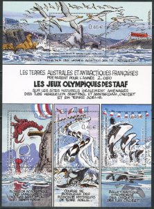 FRENCH ANTARCTIC FSAT TAAF Sc#312 2002 Olympic Games S/S OG Mint NH