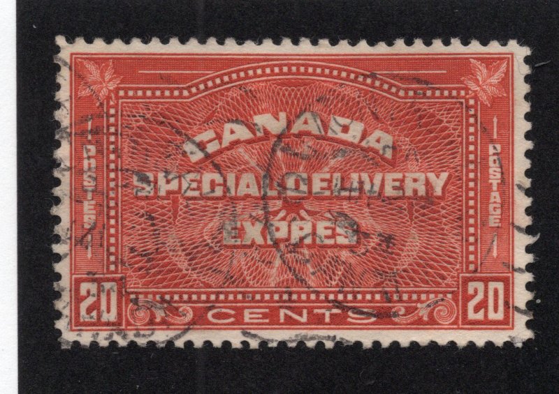 Canada 1932 20c henna brown Special Delivery, Scott E5 used, value = $17.50