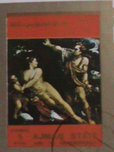 ​AJMAN STATE STAMP: 1973- FAMOUS PAINTING- CTO STAMPS-RARE VERY RARE