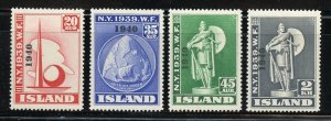 ICELAND SCOTT #232/35 NY WORLD'S FAIR F/VF MINT NEVER HINGED--SCOTT $246.00