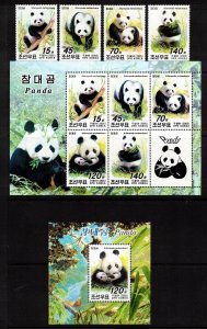 Korea Sc 4427-32 MNH SET+ M/S + S/S of 2005 - Pandas