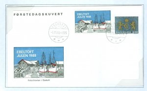 Denmark 1988. FDC Cachet. Local Ebeltoft Christmas Seal. Scott. # 847