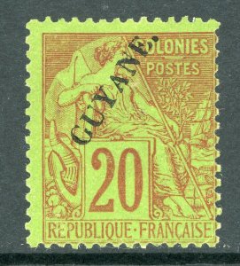 French Guiana 1892 French Colony 20¢ Red Scott #24 Mint E42