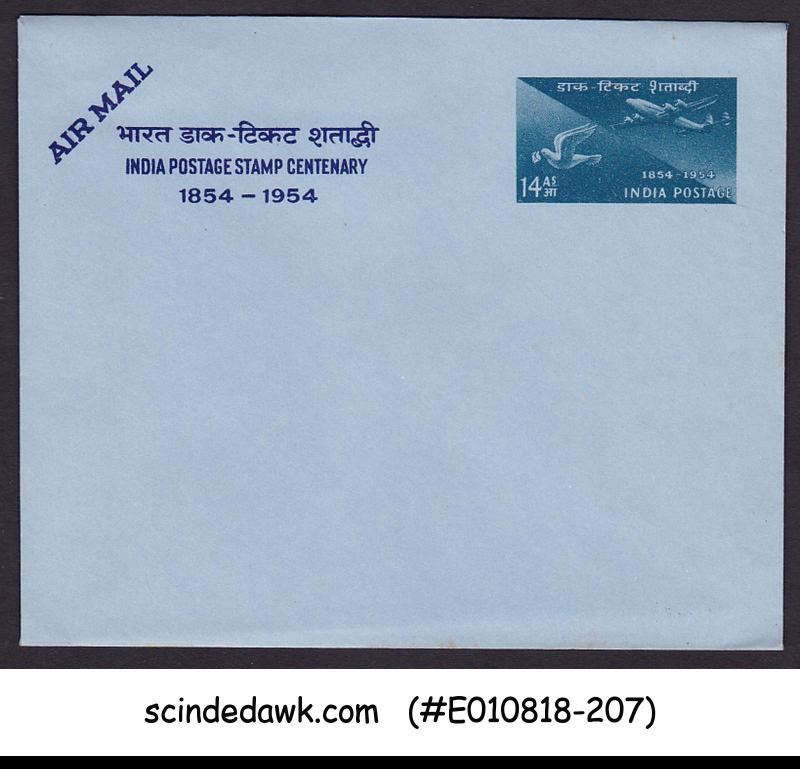 INDIA - 1954 POSTAGE STAMP CENTENARY AIR MAIL ENVELOPE- MINT