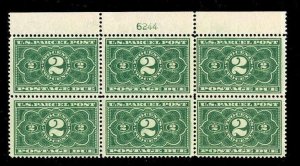 momen: US Stamps #JQ2 Mint OG Plate Block of 6 F/VF