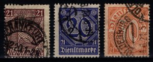 Germany 1920 Official stamps with ’21', Part Set [Used]