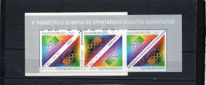 HUNGARY 1995 OLYMPICS SET OF 5 STAMPS & BOKLET W/PANE OF 6 STAMPS MNH