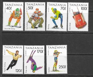 Tanzania 1201-7 MNH Olympics set cpl.  X 7 sets, no S/S , vf. 2022 CV $28.00