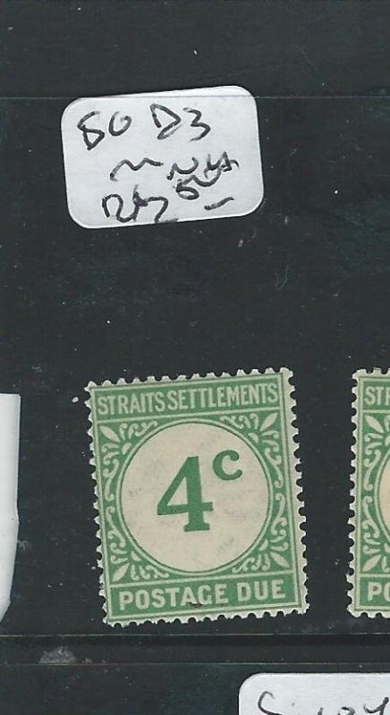 MALAYA STRAITS SETTLEMENTS (P0610B) 4C POSTAGE SG D3 MNH