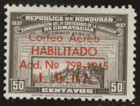 Honduras  Scott C144 MH* 1945  airmail stamp