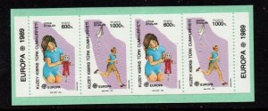 Northern Cyprus Sc 246a 1989 Europa stamp  booklet mint NH