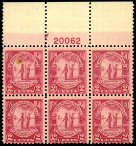 US Sc 683 MNH PLATE BLOCK of 6 - 1930 2¢ - Charleston - 250th Anniv - See Desc.