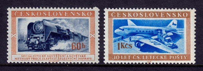 Czechoslovakia - Scott #633-634 - MNH - Minor gum bump #634 - SCV $5.50