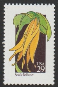 1992 29c Wildflowers: Sessile Bellwort Scott 2662 Mint F/VF NH