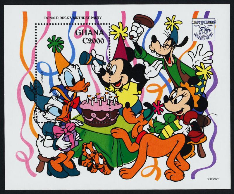 Ghana 1764-5 MNH Disney, Donald Duck's 60th Birthday
