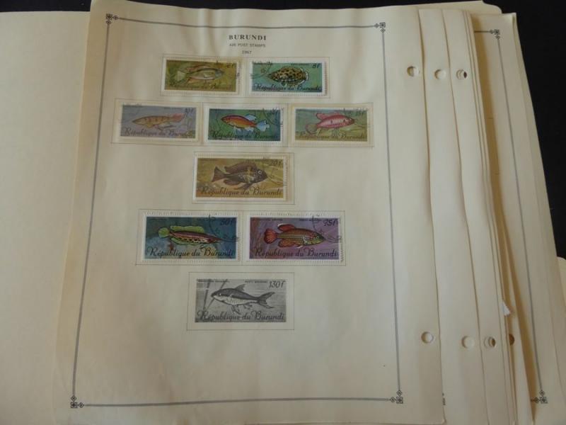 Burundi 1965-1969 Mint/Used Stamp Collection on Album Pages