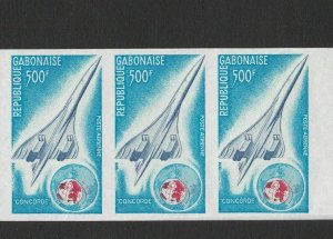 gabon 1976 concorde rare imperf mnh stamps  with margin crease/ tear ref r12890