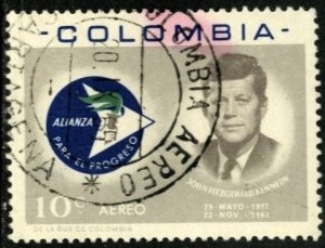 COLOMBIA #C455, USED AIRMAIL - 1963 - COLOMBIA221