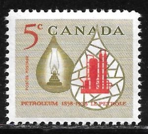 Canada 1958 Sc#381 CENTENNIAL OF CANADA  OIL INDUSTRY PETROLEUM Single MNH