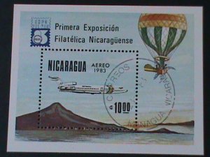 NICARLAGUA-1983-WORLD STAMPS EXPO'83--CTO -S/S VERY FINE FANCY CANCEL