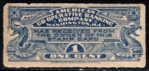 Vintage US Poster Stamp Receipt Stamp American Co-Operative Banking Company