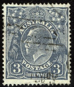 Australia #72  Used - 3p ultramarine KGV King George V (1929)