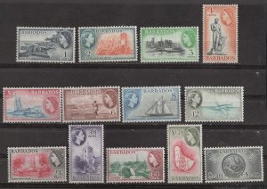 Barbados # 235-47   QEII   Definitives   1953-57    (13)  VLH Unused