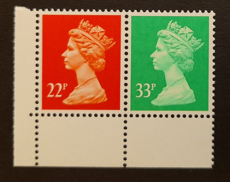 GB QEII Machin, Litho. 22p & 33p. SGX1016 & X1019 (Sc#MH121 & MH147).  MNH.