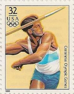 US 3068a Atlanta Olympic Games Decathion Javelin 32c single MNH 1996