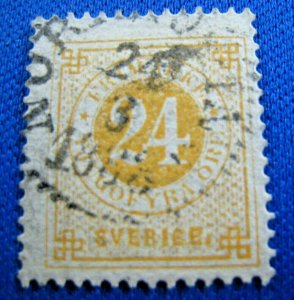 SWEDEN 1878  -  SCOTT # 34      USED       (Xs6)