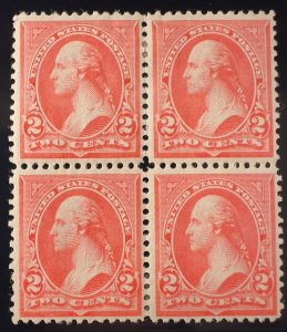 US Stamps # 267a pink XF LH OG Type 1 in Block of 4