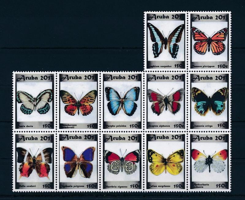 [AR657] Aruba 2013 Butterflies Papillons Multisheet format possible MNH