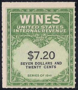 RE160 7.20 Dollars Wine Stamps Mint NG as issued NH F