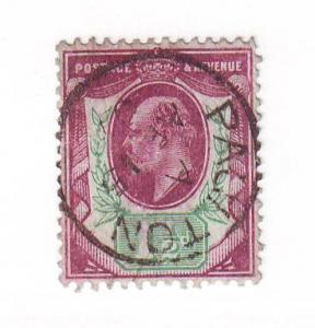 Great Britain Sc129 1902 1 1/2 d vio & grn E VII stamp used