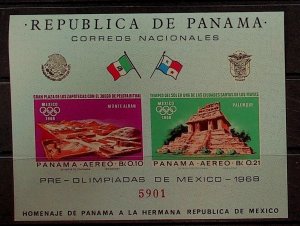 PANAMA Sc 477F NH SOUVENIR SHEET OF 1967 - OLYMPICS