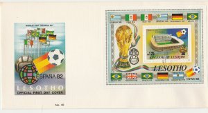 Lesotho First Day Cover Commemorating the 1982 World Cup Soccer