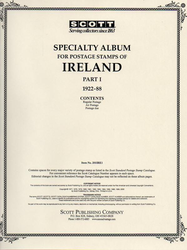 Scott Specialty Album pages for Ireland only to 1967 used